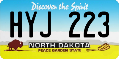 ND license plate HYJ223