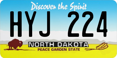 ND license plate HYJ224