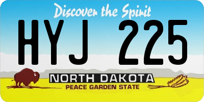 ND license plate HYJ225