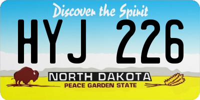 ND license plate HYJ226