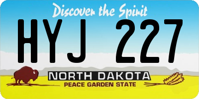 ND license plate HYJ227