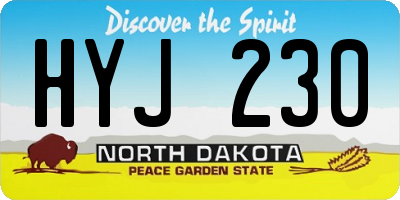 ND license plate HYJ230