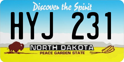 ND license plate HYJ231