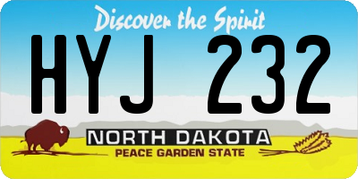 ND license plate HYJ232