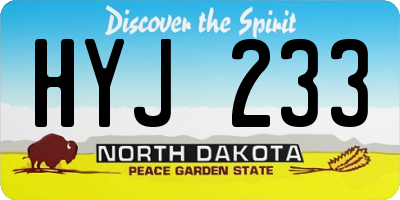 ND license plate HYJ233