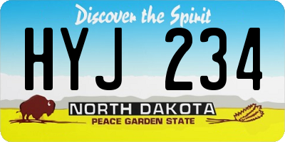 ND license plate HYJ234