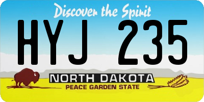 ND license plate HYJ235