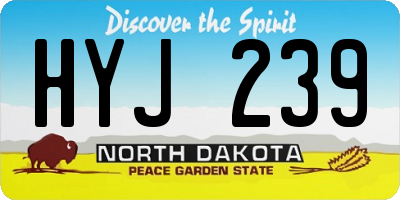 ND license plate HYJ239