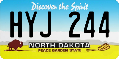 ND license plate HYJ244