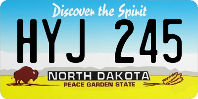 ND license plate HYJ245