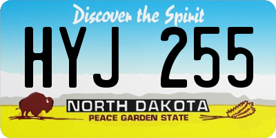 ND license plate HYJ255