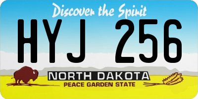 ND license plate HYJ256