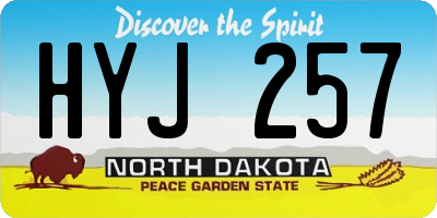 ND license plate HYJ257