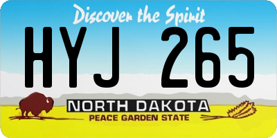 ND license plate HYJ265
