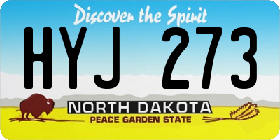 ND license plate HYJ273