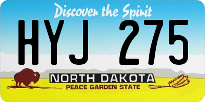 ND license plate HYJ275