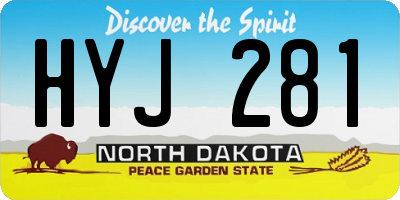 ND license plate HYJ281