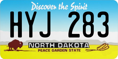 ND license plate HYJ283