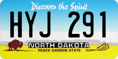 ND license plate HYJ291