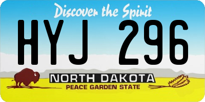 ND license plate HYJ296