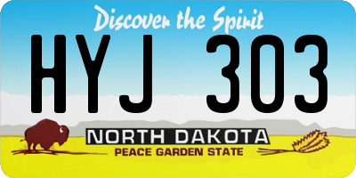 ND license plate HYJ303
