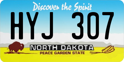 ND license plate HYJ307