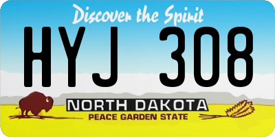 ND license plate HYJ308