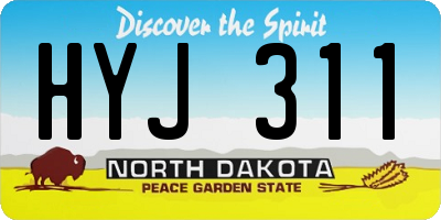 ND license plate HYJ311