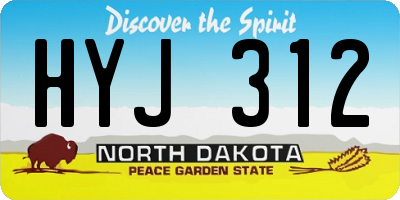 ND license plate HYJ312