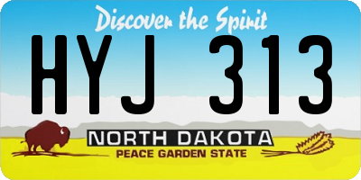 ND license plate HYJ313
