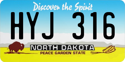 ND license plate HYJ316