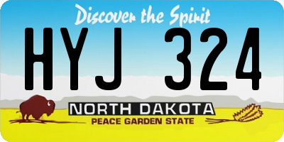 ND license plate HYJ324