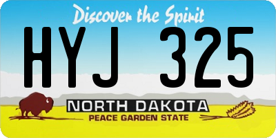 ND license plate HYJ325