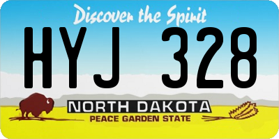 ND license plate HYJ328