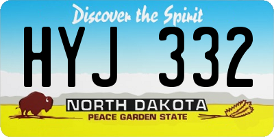 ND license plate HYJ332