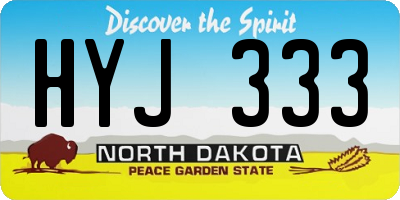 ND license plate HYJ333