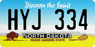 ND license plate HYJ334