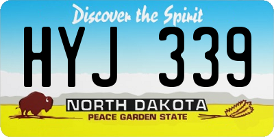 ND license plate HYJ339
