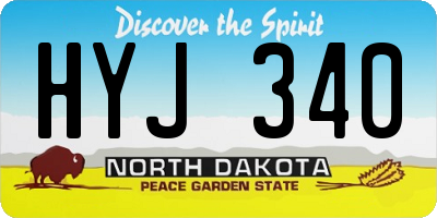 ND license plate HYJ340