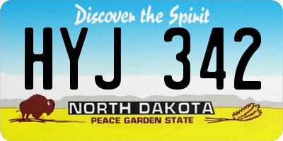 ND license plate HYJ342