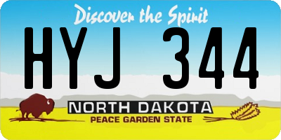 ND license plate HYJ344