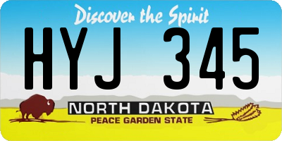 ND license plate HYJ345