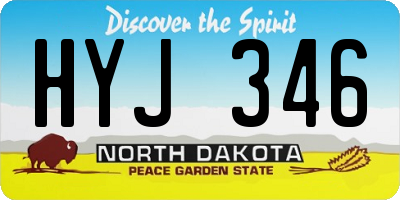 ND license plate HYJ346