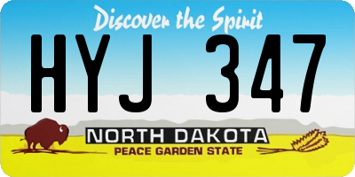 ND license plate HYJ347