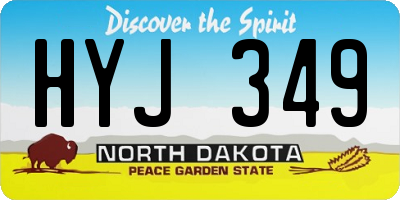 ND license plate HYJ349
