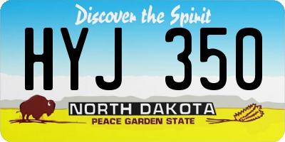 ND license plate HYJ350