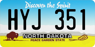 ND license plate HYJ351