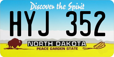 ND license plate HYJ352