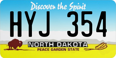 ND license plate HYJ354