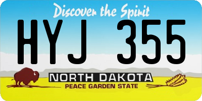 ND license plate HYJ355
